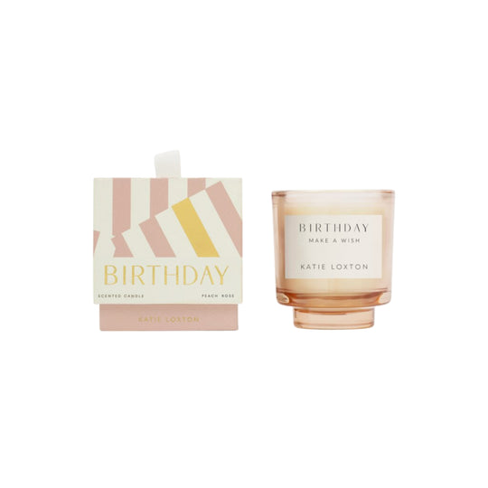 'Birthday' Sentiment Candle | Peach Rose & Sweet Mandarin