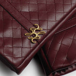 Boxed Woven Vegan Leather Gloves | Cherry