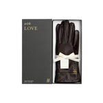 Boxed Woven Vegan Leather Gloves | Chocolate