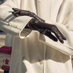 Boxed Woven Vegan Leather Gloves | Chocolate