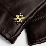 Boxed Woven Vegan Leather Gloves | Chocolate