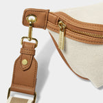 Capri Canvas Belt Bag | Tan & Off White