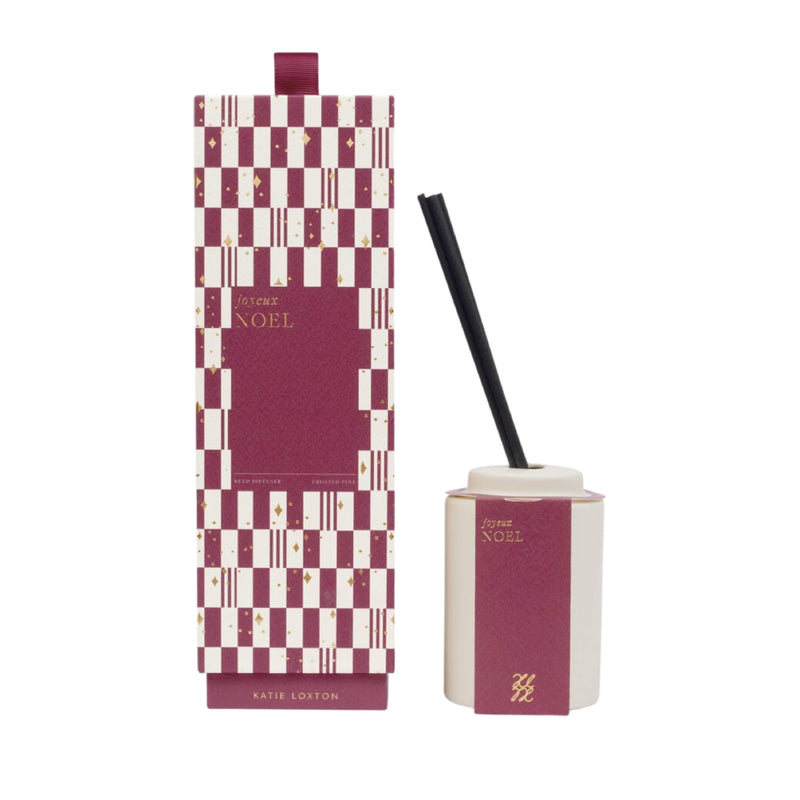 Ceramic Sentiment Reed Diffuser | Joyeux Noel | Frosted Pine & Cedarwood