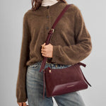 Charlbury Suedette Crossbody Bag | Cherry