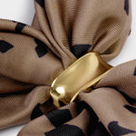 Satin Multiway Scarf | Leopard Print | Mocha & Black