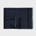 Dashed Line Print Scarf | Navy