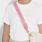 Detachable Stripe Canvas Bag Strap | Cloud Pink