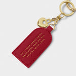 'Do All Things With Love' Keepsake Charm Keyring | Garnet Red