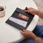 'Explore, Dream, Discover' Sentiment Travel Wallet | Black
