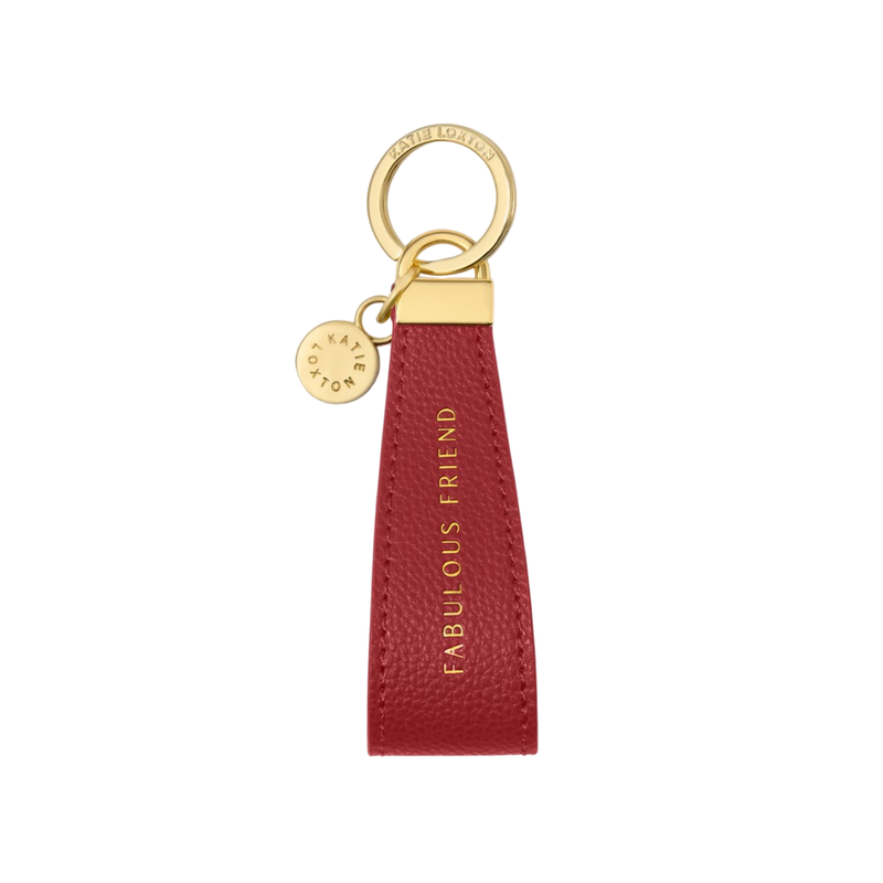 'Fabulous Friend' Sentiment Loop Keyring | Garnet Red