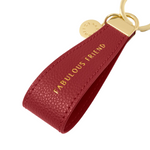 'Fabulous Friend' Sentiment Loop Keyring | Garnet Red