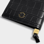 Faux Croc Travel Passport Cover | Say Yes To Adventures | Black
