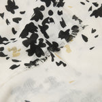 Floral Burst Foil Print Scarf | Off White, Black & Gold