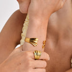 Floramour Waterproof Petal Bangle | Gold Coated