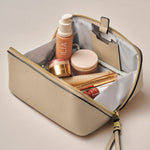 Fold-Out Mirror & Makeup Bag | Light Taupe