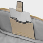 Fold-Out Mirror & Makeup Bag | Light Taupe