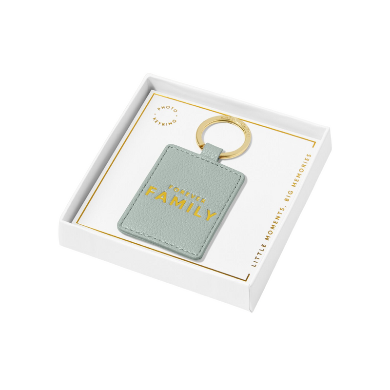 'Forever Family' Boxed Photo Keyring | Duck Egg Blue