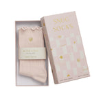 Gift Boxed Frill Heart Socks | Blush Pink