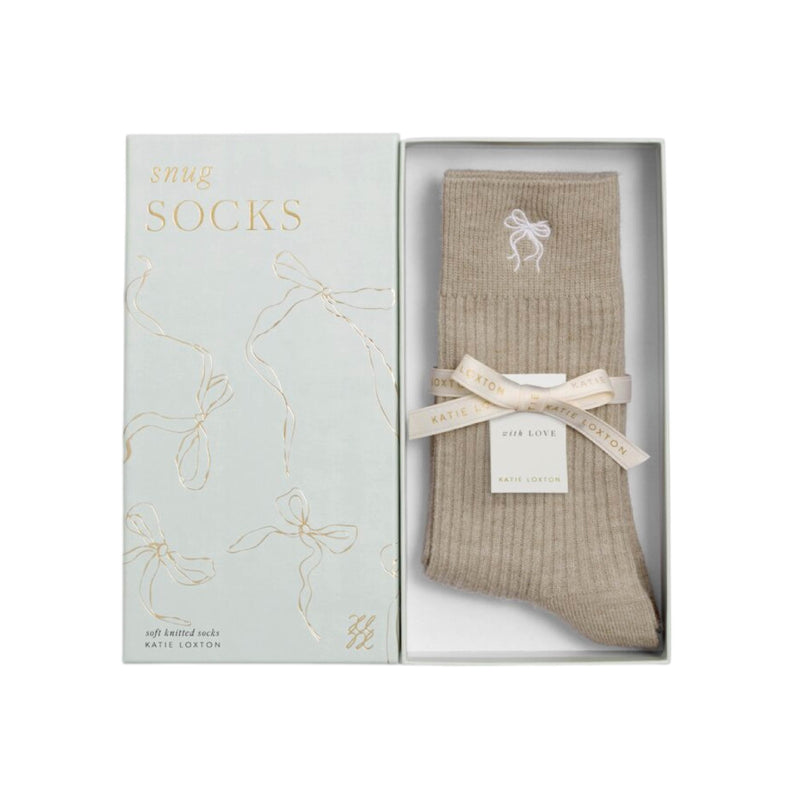 Gift Boxed Ribbed Bow Socks | Bow