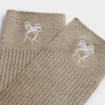 Gift Boxed Ribbed Bow Socks | Bow