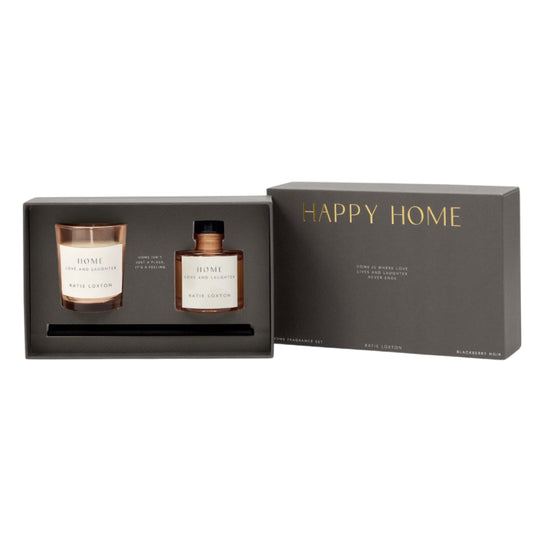 'Happy Home' Mini Votive & Reed Diffuser Gift Set | Blackberry Noir