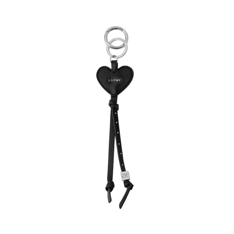 Heart Bag Charm Keyring | Lucky | Black