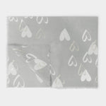 Heart Foil Print Scarf | Pale Grey, White & Silver