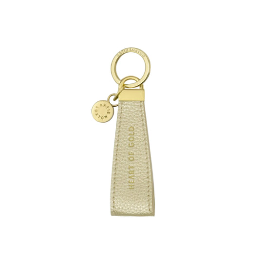 'Heart of Gold ' Sentiment Loop Keyring | Metallic Gold
