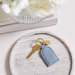 'Home Sweet Home' Boxed Keyring | Cornflower Blue