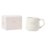 'Home Sweet Home' Porcelain Mug | White & Gold