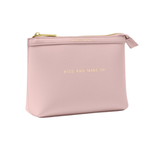 'Kiss And Make Up' Sentiment Makeup Bag | Pink