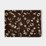 Leopard Print Scarf | Dark Brown & Greige