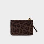 Lottie Leopard Print Coin & Cardholder | Chocolate