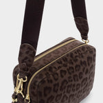 Lottie Leopard Print Crossbody Bag | Chocolate | Large