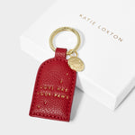 'Love Has Four Paws' Boxed Keyring | Garnet Red