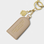 'Love Makes A House A Home' Keepsake Charm Keyring | Light Taupe