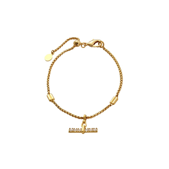 Lustre T-Bar Bracelet | Gold Coated