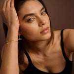 Lustre T-Bar Hoop Earrings | Gold Coated