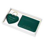 'Make Today Magical' Heart Keyring & Card Holder Set | Emerald Green