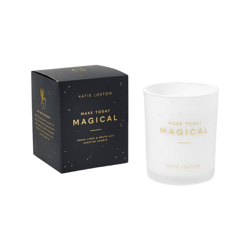 'Make Today Magical' Sentiment Candle | Fresh Linen & White Lily