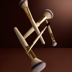 Make Up Brush Set with Vegan Leather Case | Off White & Light Taupe