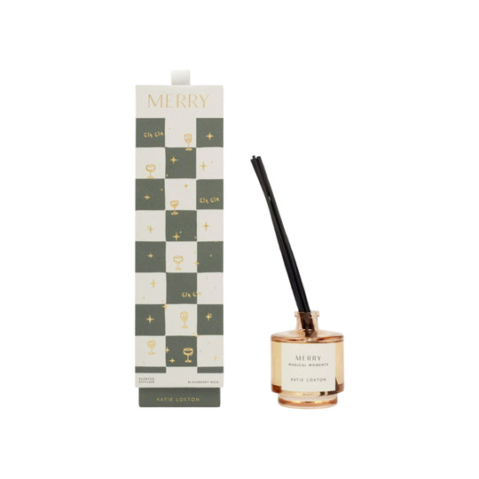 'Merry' Sentiment Reed Diffuser | Blackberry Noir