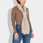 Metallic Leopard Print Scarf | Dusty Pink