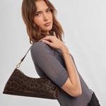 Miley Leopard Print Shoulder Bag | Chocolate | Small
