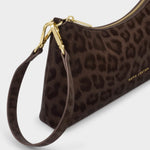 Miley Leopard Print Shoulder Bag | Chocolate | Small