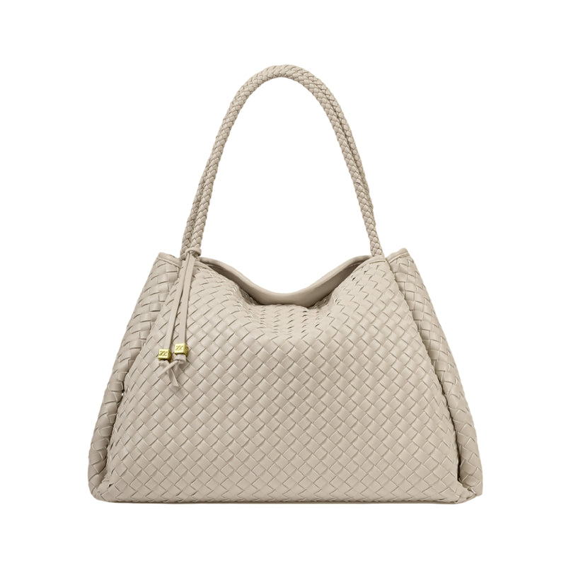Nova Hand Woven Shoulder Bag | Oyster | Large
