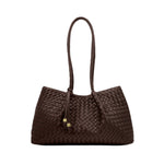 Nova Hand Woven Shoulder Tote Bag | Chocolate | Small