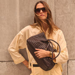 Nova Hand Woven Shoulder Tote Bag | Chocolate | Small