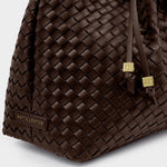 Nova Hand Woven Shoulder Tote Bag | Chocolate | Small