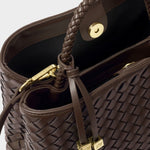 Nova Hand Woven Top Handle Bag | Chocolate